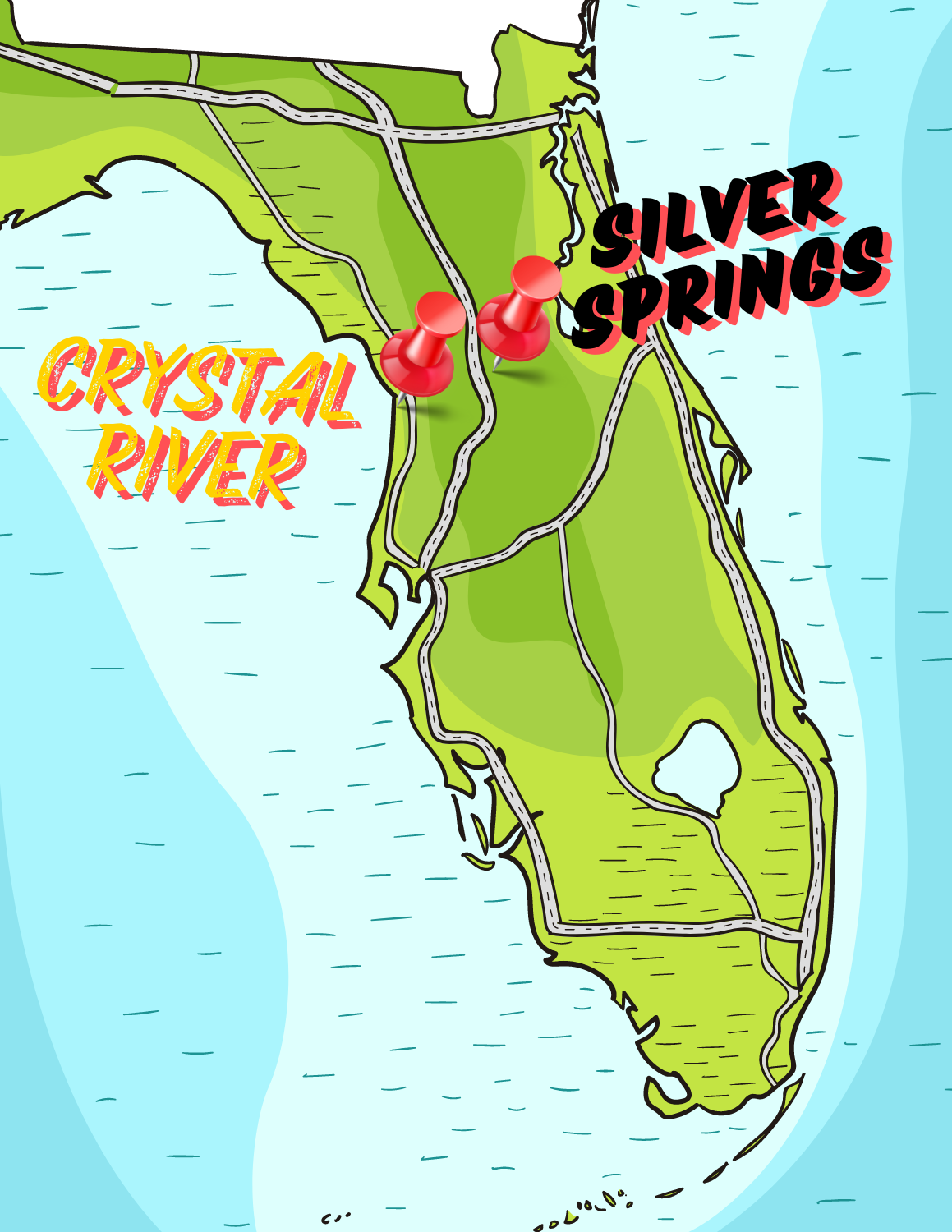 where to see manatees map Florida